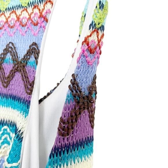 HONEY PUNCH Embroidered Maxi Dress with Crinkle Chiffon Skirt Size M - Picture 9 of 10